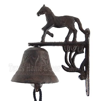 Small Horse Dinner Bell Cast Iron Wall Mounted Antique Style Rustic Western • $22.95