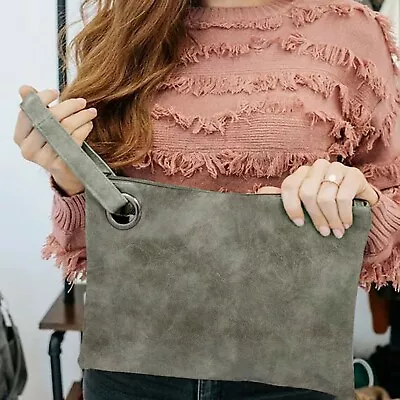 Leather Envelope Business Bag Clutch Soft Large-capacity Handbag Wallet . • $15.62