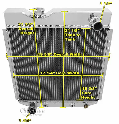 4 Row Discount Champion Radiator For 1965 1966 Ford Mustang V8 Swap #MC251 • $299.58