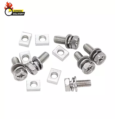 6-Pack Motorcycle Battery Terminal M6 X16Mm Bolt Square Nut Kit Stainless Steel  • $10.19