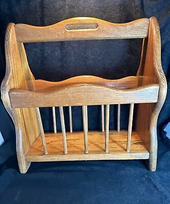 Vintage Solid Wood Oak Magazine Rack • $39.99