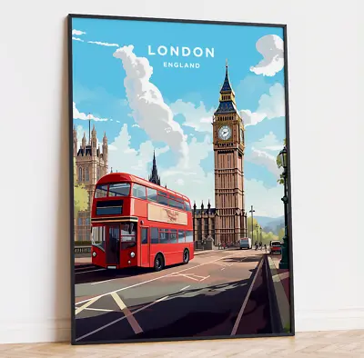 Big Ben London Travel Poster England Art Print • £4.99