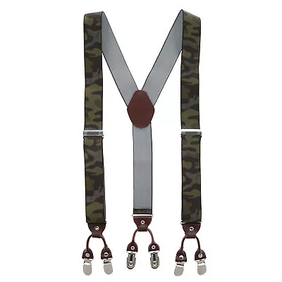 New CTM Men's 1.375 Inch Wide Camouflage Print Double Clip-End Suspenders • $16.94