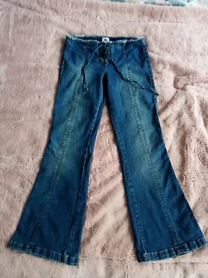 Urban Outfitters Lace Up Jeans Bootcut Flare 29 Waist 30 Leg Y2k Style • £15