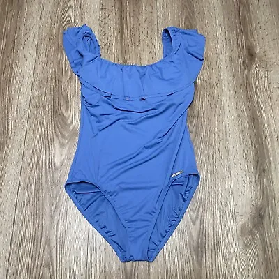 MICHAEL KORS ON/OFF SHOULDER Blue 1 PIECE  SWIMSUIT 12 • $19.99