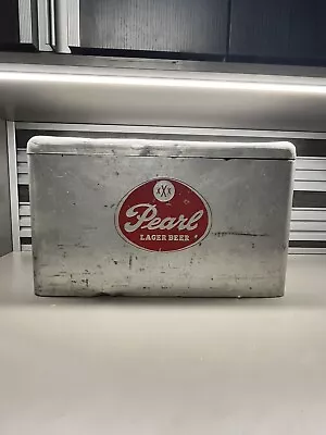 Vintage Pearl Lager Beer Aluminum Cooler Ice Chest • $250