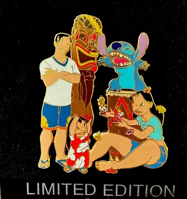 RARE JUMBO DISNEY PIN DS LILO & STITCH  Tiki LE 500 PP 59468 • $249