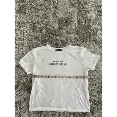 Zara Womens T-Shirt White You Can Find Inspiration Every Day Short Sleeve M • $9.74