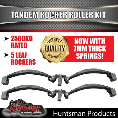 5 Leaf 2500Kg Rocker Roller Tandem Trailer Spring Set Shot Peened Springs 60x7mm • $360