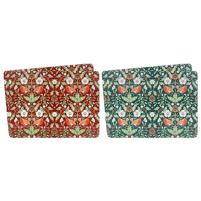 William Morris Xmas Berry  Thief Set Of 4 Placemats Boxed • £10.99