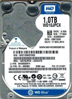 £16.80 • Buy 1.0TB WD10JPCX 1000GB SATA 5400 Rpm HDD Laptop PC Hard Drive - XBOX PS4 MAC