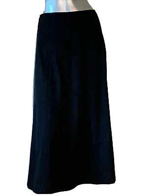 Zara Womens Skirt 28 Black Faux Suede Maxi A Line Zip Back • $12.74