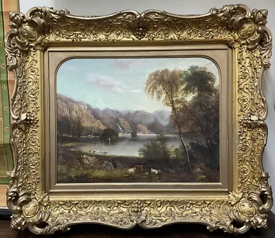 Antique Oil Painting 19th Century School A. Hunt 1856 Landscape  • £350