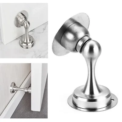 £7.19 • Buy Magnetic Door Stop Wall Floor Mounted Stainless Steel No Punching Stopper Holder