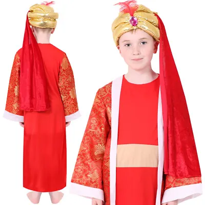 £12.99 • Buy Childs Wise Man Costume Red Boys Costume Nativity King Christmas Fancy Dress