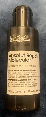 Loreal Absolut Repair Molecular Peptides Bonder 5 AminoAcid Rinse-off Serum 75ml • £14.95