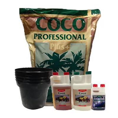 Canna A+B Coco 1 Litre + Coco Pro Plus  50L  + 5 X 10L Pots + 250ML RHIZOTONIC • £59.99