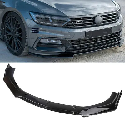 For VW Passat B7 Sedan Front Bumper Lip Spoiler Lower Splitter Glossy Black CAO • $55.95