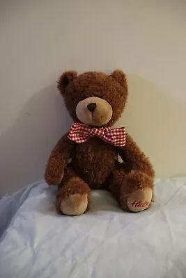 Hamleys Teddy Bear Plush Soft Toy With Red Plaid Ribbon • £9.99