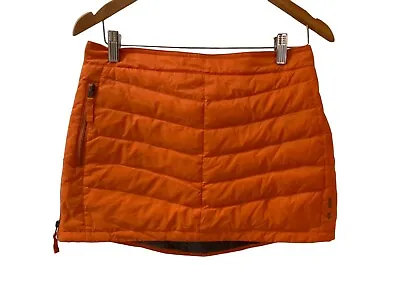 Skhoop Quilted Down Skirt Women Orange Side Zip Pocket Ski Outdoor Size M • $74.99