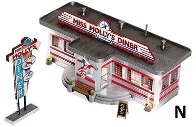 N Scale - Miss Molly's Diner LED  Lights  Built & Ready   WOO-BR4956 • $52.24