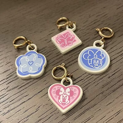 Vintage Minnie Mouse Plastic Charms Pink & Blue Butterfly Heart Minnie • $7.99