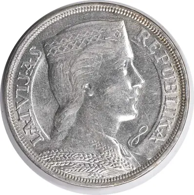 1929 Latvia 5 Lati KM9 BU Uncertified #918 • $104