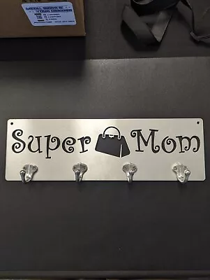 Hook Rack Wall Mounted Brushed Aluminum - Super Mom • $24.98