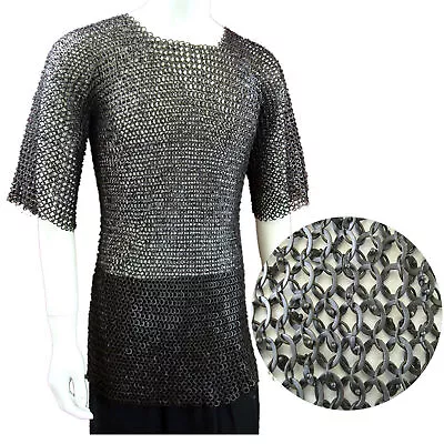 Chain Mail Shirt Round Riveted Ring With Flat Washer Armor Chainmail Haubergeon • £101.82