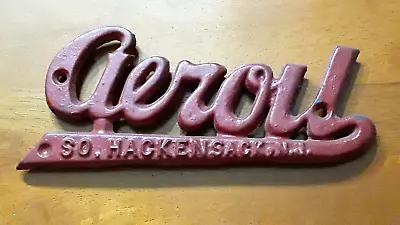 Vintage Original AEROIL Cast Iron Emblem Sign Hackensack NJ Gas Oil   No Reserve • $25