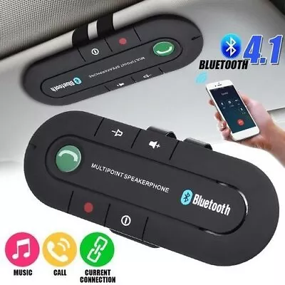 Sun Visor Wireless Bluetooth 4.1 Hands Free Car Kit Speakerphone Speaker Phone • £6.73