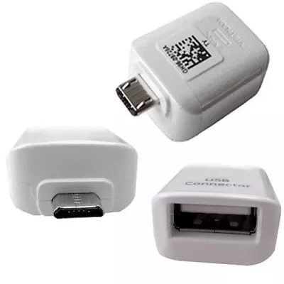 Micro USB OTG Adapter White Connector For Galaxy S7 S6 S4 S5 S3 Tab Nexus 4 5 • £4.44