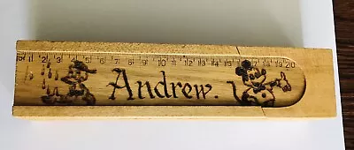£10 • Buy Vintage Wooden Pencil Box School Pen/pencil Box Mickey And Donald