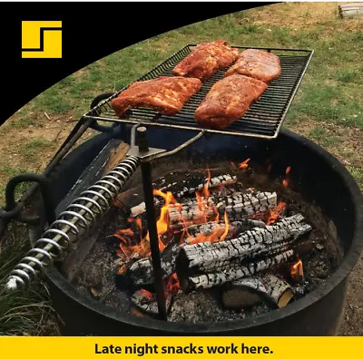 Camping Open Fire Grille BBQ PIT Swivel Campfire Grill Open Fire Cooking Grate • $49.99