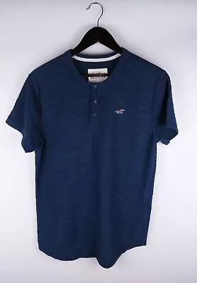 Hollister Men T-Shirt Short Sleeves Casual Blue Cotton Blend Size M • £20.11