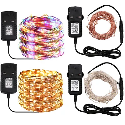 Wire Copper Christmas Fairy String Lights LED Mains Plug In Xmas Tree In/Outdoor • £16.67