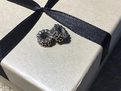 Rare Genuine Pandora Pair Charm SPACERS 2 WILDFLOWER DAISY ALOHA 790498 S925 ALE • £17