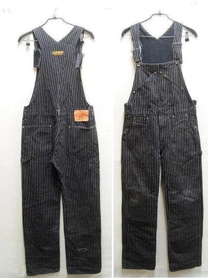 $704.54 • Buy IRON HEART 819 12oz Wabash Striped Double Knee Overalls Black W32 From Japan