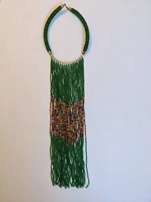 Handmade Maasai/ Masai  Kenyan  Necklace With Glass Beads 15” Long • $40