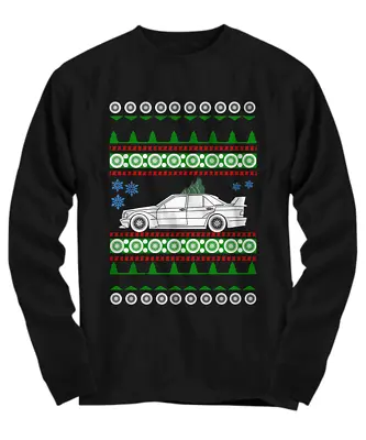 Mercedes 190E 2.5 Evo Cosworth Ugly Christmas Sweater V3 - Long Sleeve Tee • $25