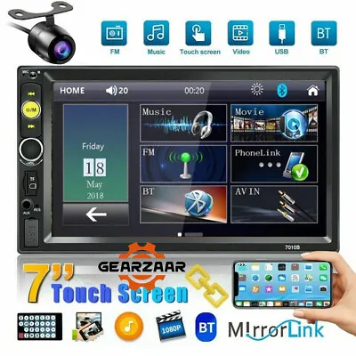 $83.99 • Buy 7'' Double Din Car Stereo Bluetooth MP5 Radio Player Head Unit LCD-Touch Screen
