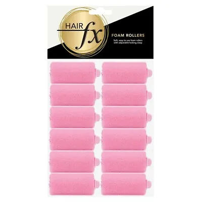 $18 • Buy Hair FX Classic Foam Rollers 30mm Medium - Pink 12pk- Hair Salon Quality