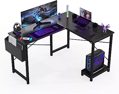 L Shaped Desk - Gaming Desk PC Table With CPU Stand Side Bag Black  50-Inch • $75.59