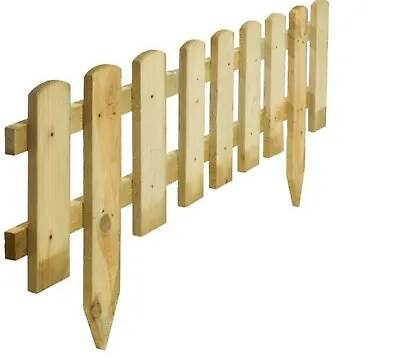 1x Wooden Picket Fence Outdoor Border Fencing Flowers Lawn Patio Garden Gates  • £14.99