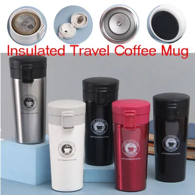 $19.55 • Buy Insulated Travel Coffee Mug Thermos Cup Thermal Stainless Steel Flask Vacuum AU