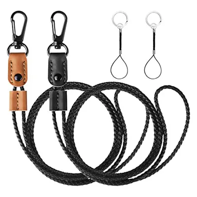 Leather Adjustable Lanyard Neck Strap Keychain Keyring Phone Card Badge Holder  • £4.67