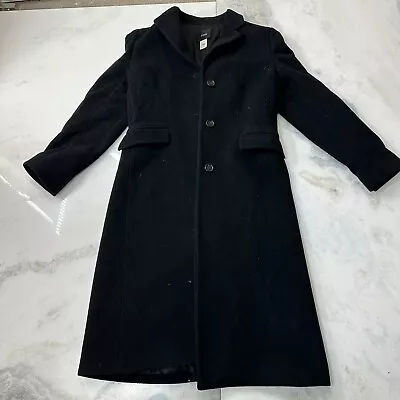 J Crew Jacket Womens 6 Black Wool Cashmere Lady Day Coat Single Breasted Notch • $49.95