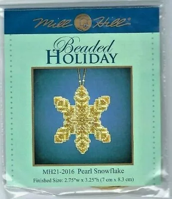 Beaded Holiday Pearl Snowflake Bead Kit Mill Hill • $11.99