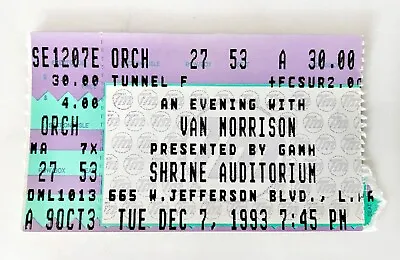 Van Morrison 1993 Concert Ticket Stub Shrine Auditorium Los Angeles • $20