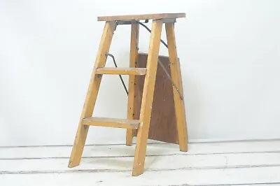 Vintage . Wood Ladder Stool Crakerjac Crackerjack Stool Step Ladder • $68